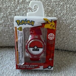 NEW Kids Youth PokeBall Red Pokemon Flashing Strap Watch LCD Digital Pikachu